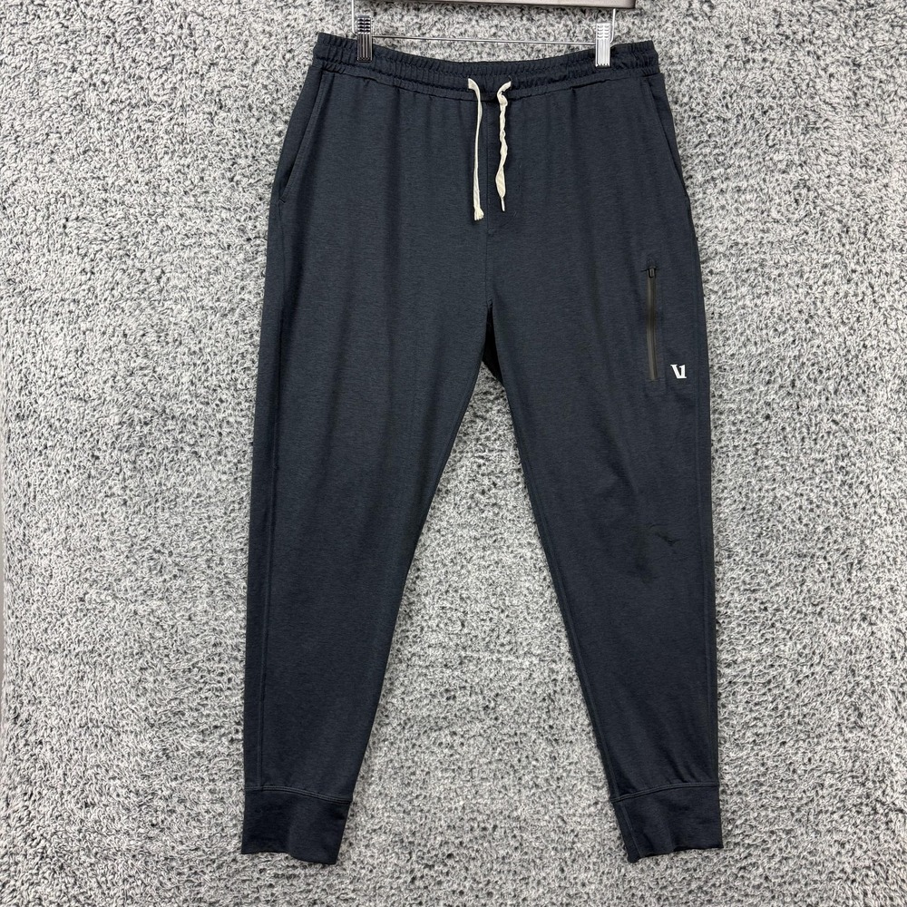 Vuori Pants Mens Large Gray Performance Joggers Zip Pockets Stretch V416